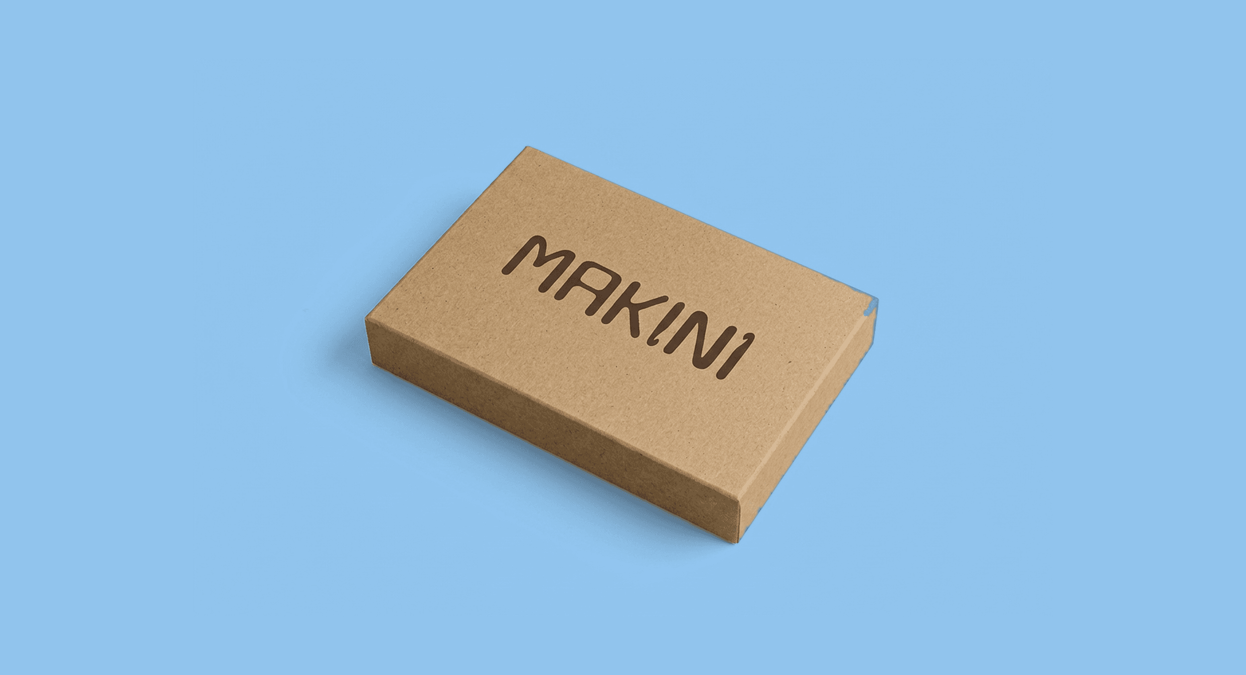 Makini kraft box on sky blue