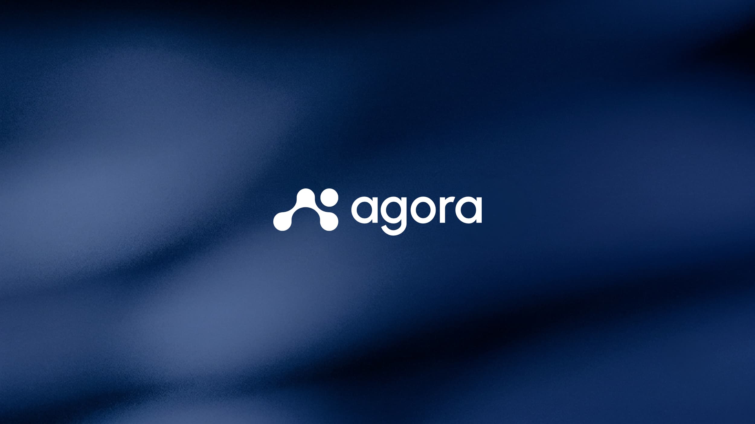 Agora logo on a deep blue gradient