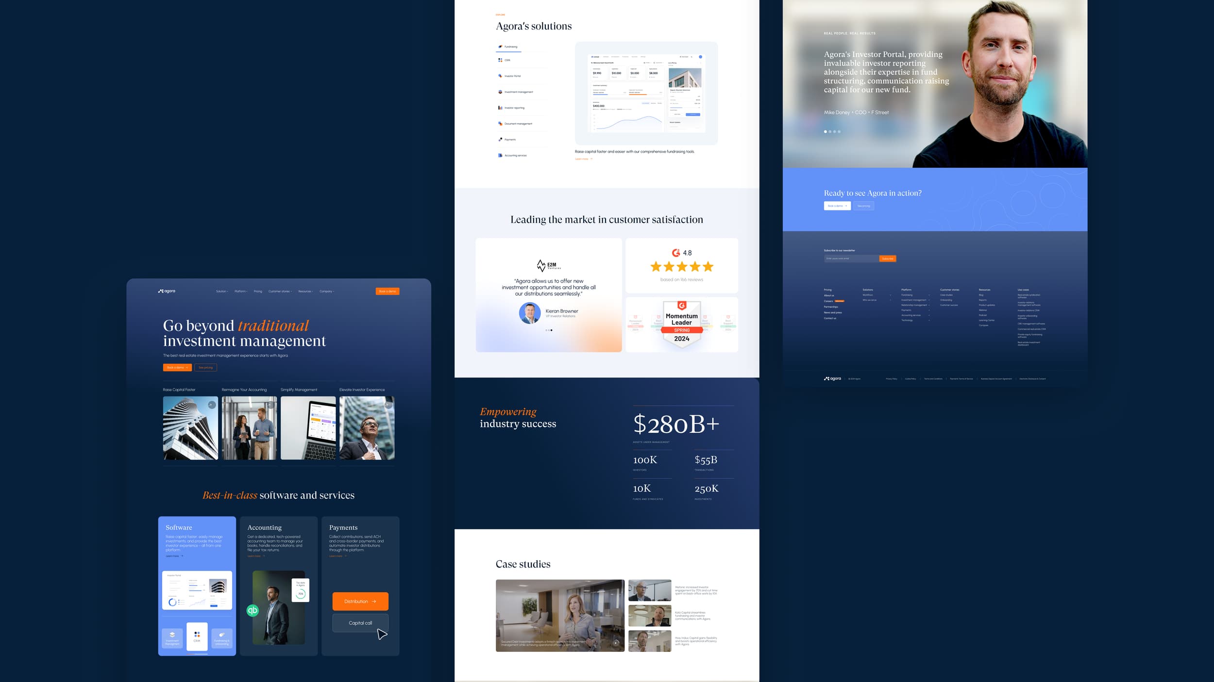 Agora website pages and sections